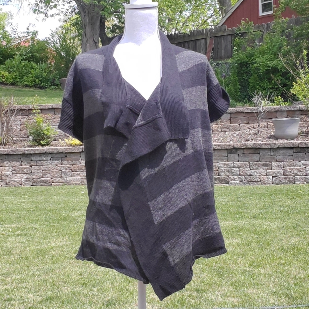Michael F black gray sweater cardigan XL